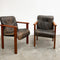 Set Of Six Leather Vintage Dining Chairs c1970