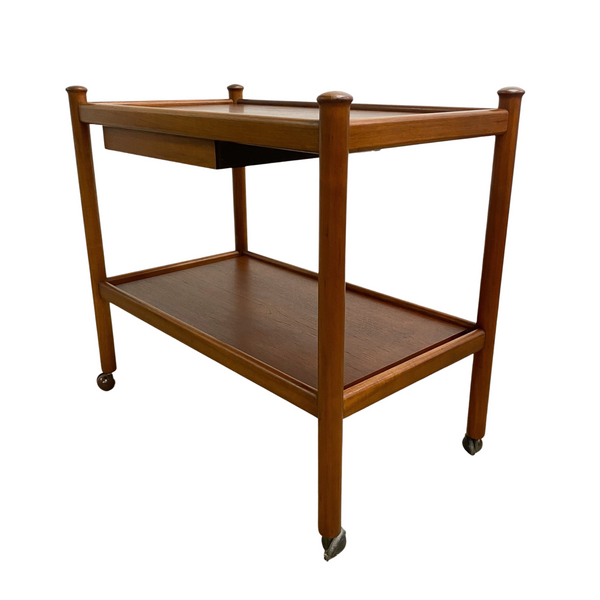 Mid Century Parker Teak Drinks Cocktail Trolley