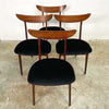 Mid Century Danish Rosewood Paddle Back Dining Chairs