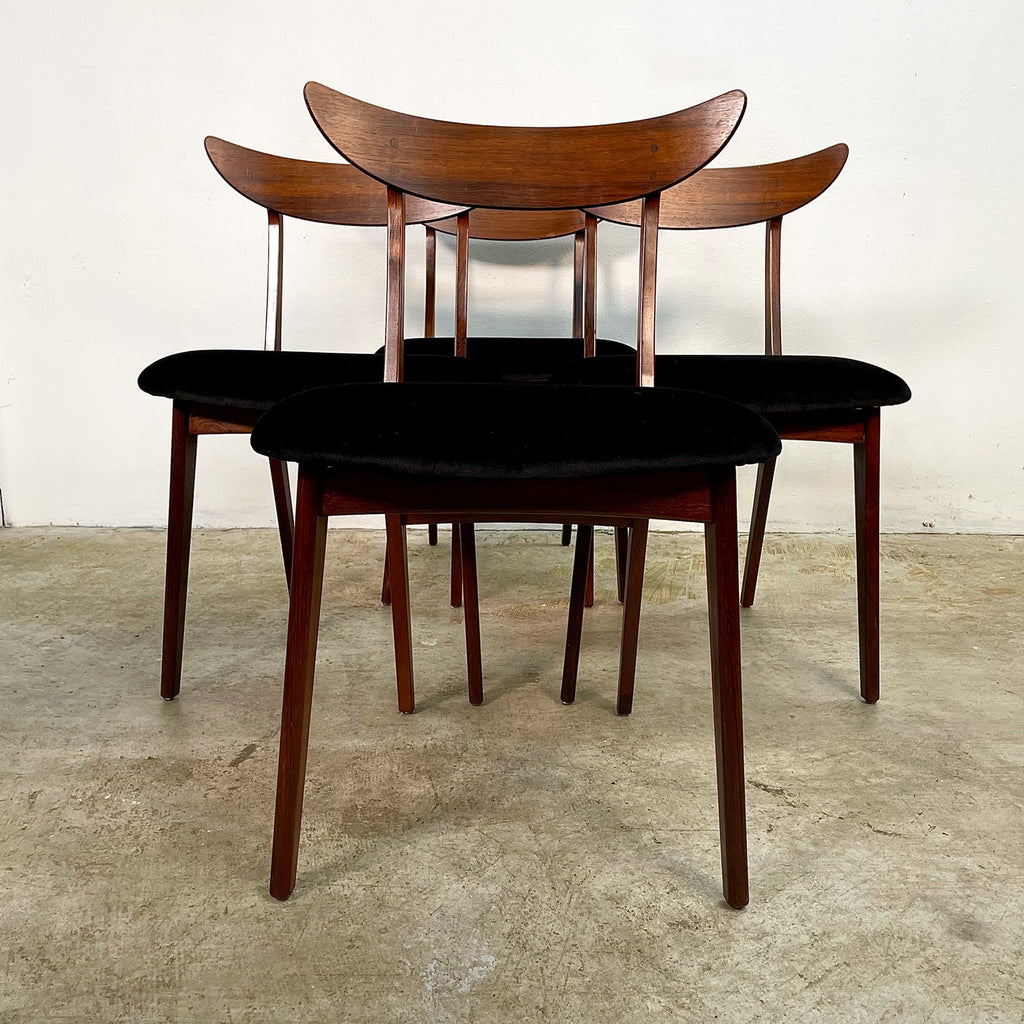 Mid Century Danish Rosewood Paddle Back Dining Chairs