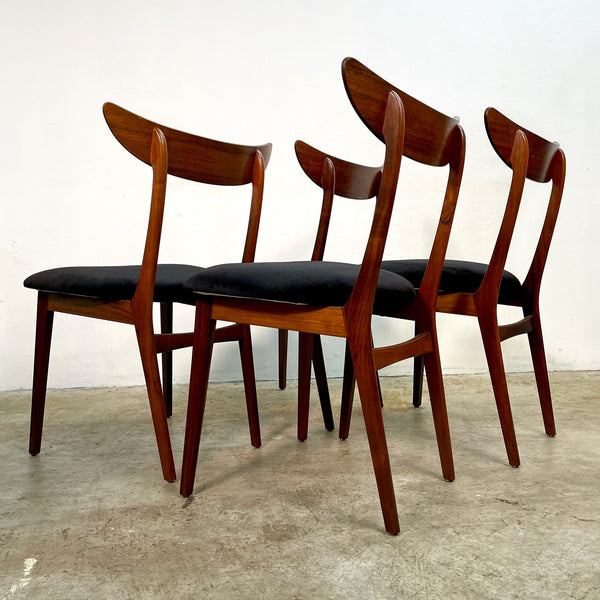 Mid Century Danish Rosewood Paddle Back Dining Chairs
