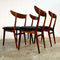 Mid Century Danish Rosewood Paddle Back Dining Chairs