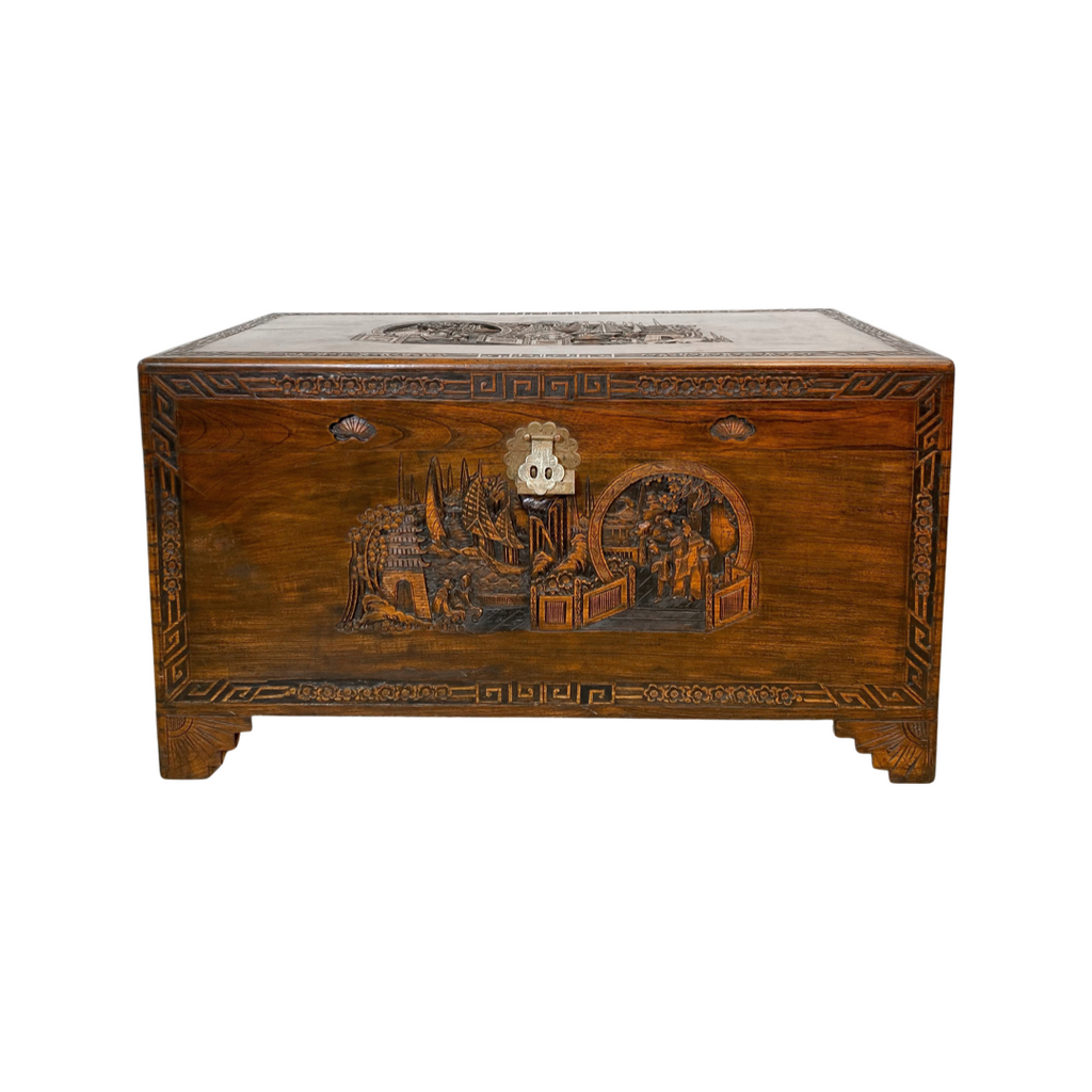 1980s Carved Camphor Chest