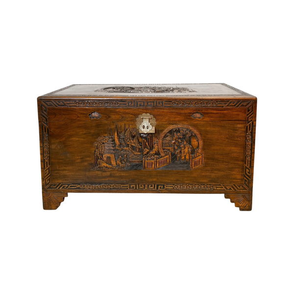1980s Carved Camphor Chest