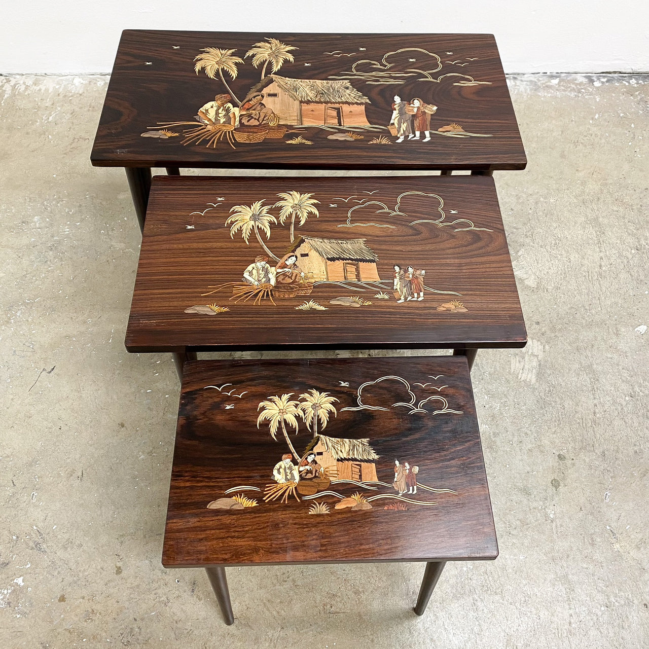Rare Rosewood Nest Of Mid Century Side Tables
