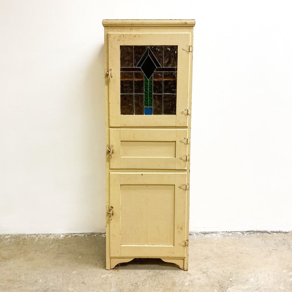 1930's Kitchen Vintage Dresser With Leadlight