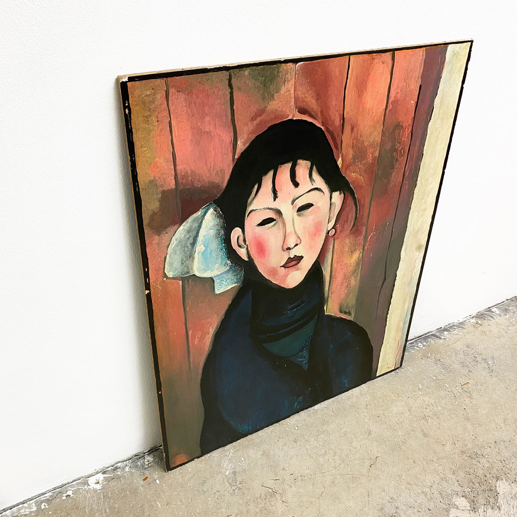 After Modigliani Oil On Wood Artwork Unframed