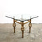 Glass Top Vintage Wrought Iron Coffee Side Table