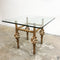 Glass Top Vintage Wrought Iron Coffee Side Table