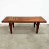 Mid Century Danish Teak Coffee Table With Chess Board