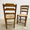 Set of 4 Rustic Country Ladderback Rush Chairs