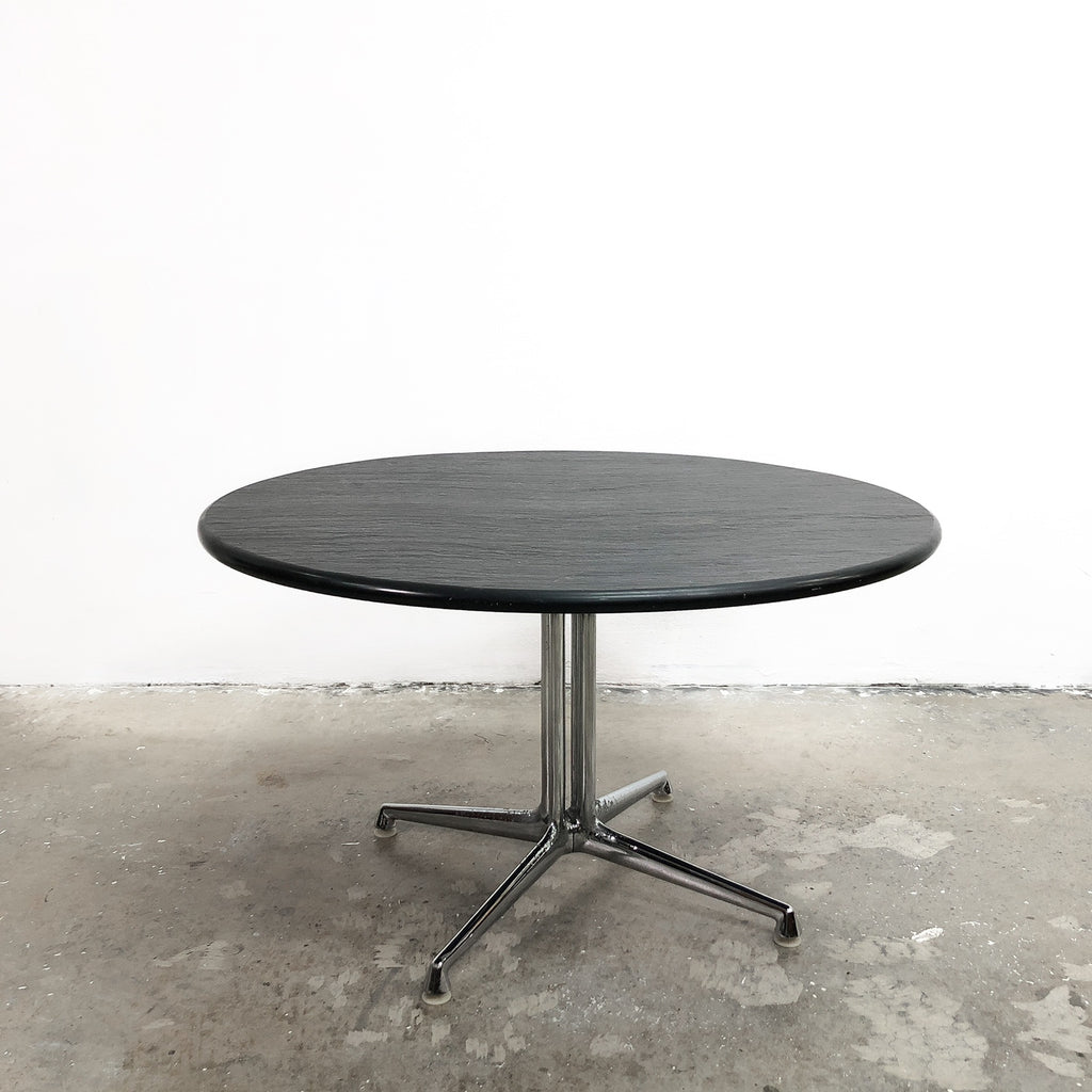 1990s Black Slate Top Coffee Side Table