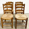 Set of 4 Rustic Country Ladderback Rush Chairs