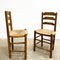 Set of 4 Rustic Country Ladderback Rush Chairs