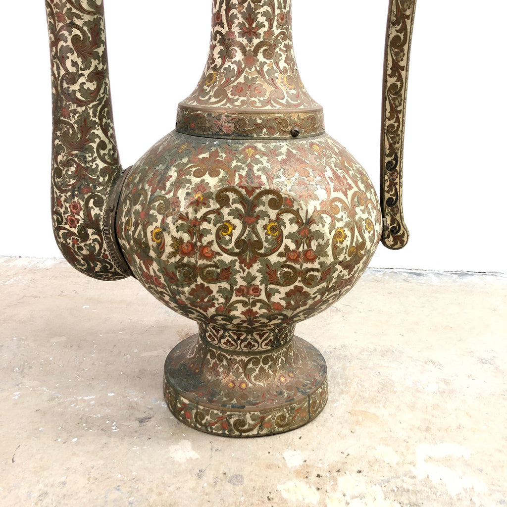 Enormous 1960s Engraved Brass Arabic Dallah Coffee or Teapot
