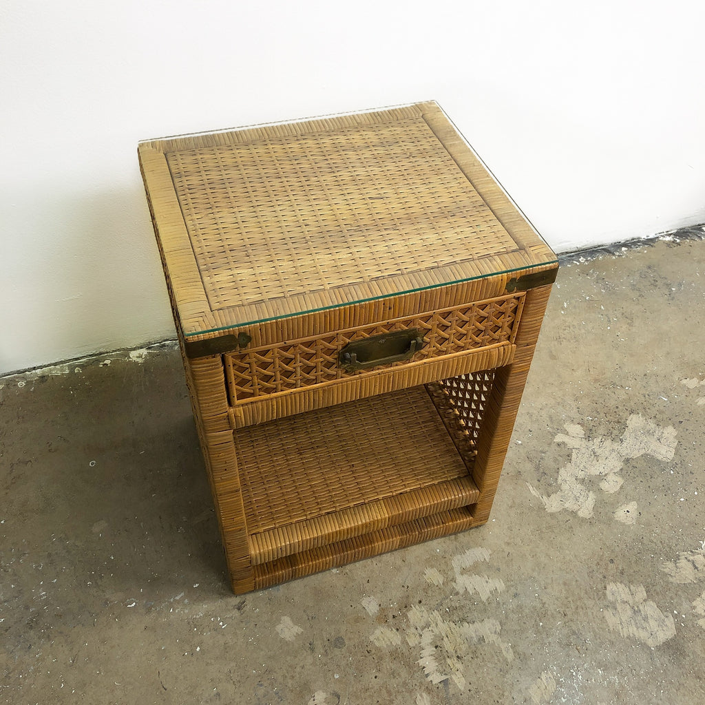 Cane Bedside Cabinet Late 20th Century