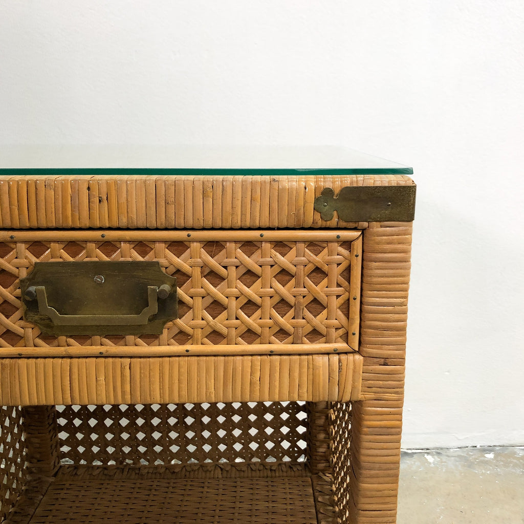 Cane Bedside Cabinet Late 20th Century