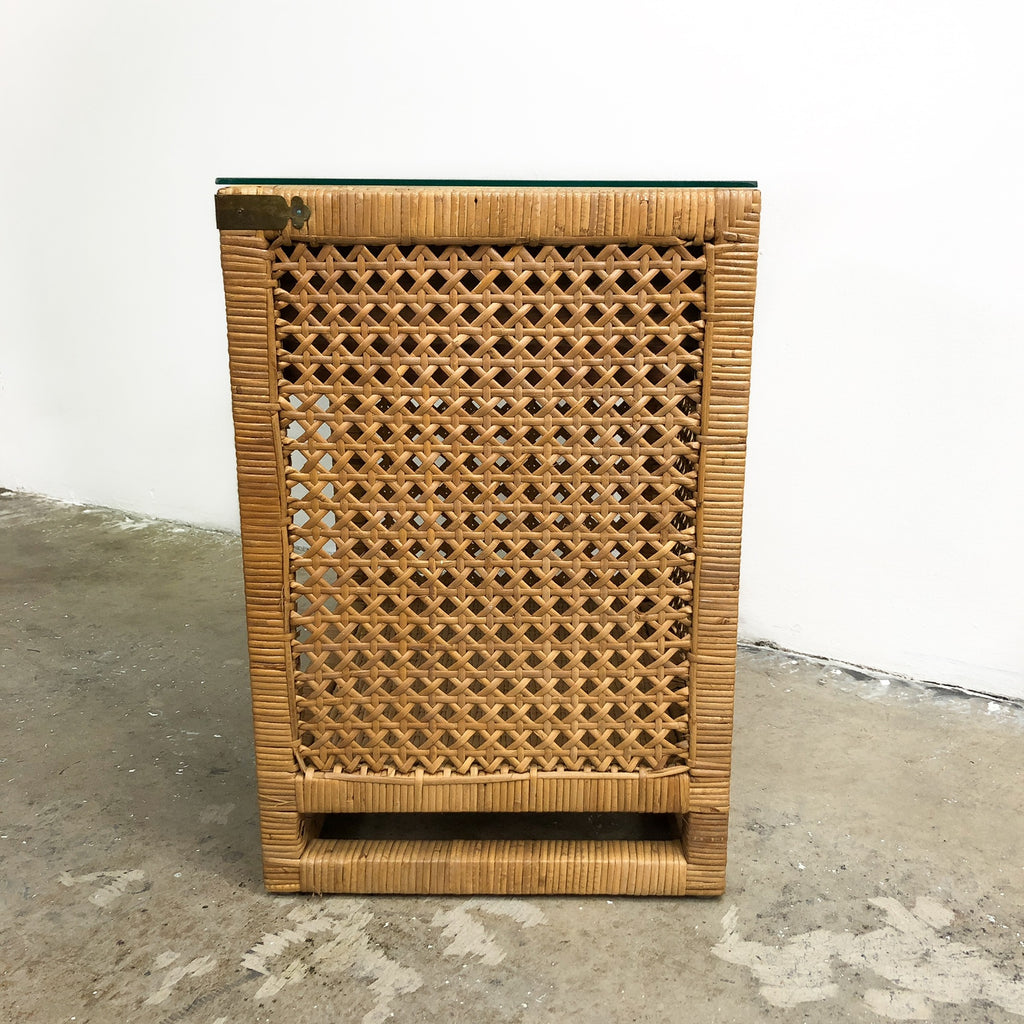 Cane Bedside Cabinet Late 20th Century