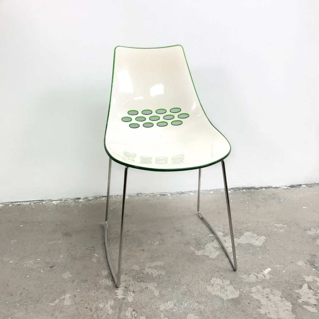 1990's Modernist Italian Calligaris 2 tone Green & Cream JAM Chair