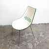 1990's Modernist Italian Calligaris 2 tone Green & Cream JAM Chair