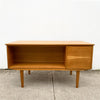 Danish Oak Desk With Return Rear Shelf - Fully Restored