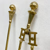 Set of Three Antique Brass Fire Tools