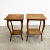 Pair Of Antique Oak 1920's Side Table Plant Stands