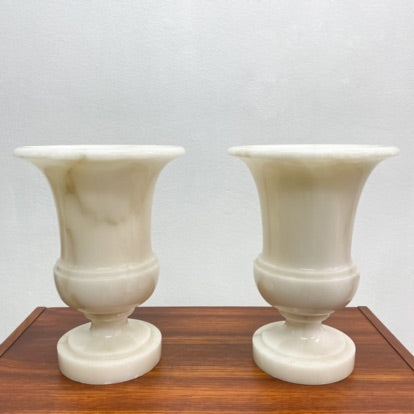 Pair Of Vintage Marble Footed Urns