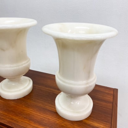 Pair Of Vintage Marble Footed Urns