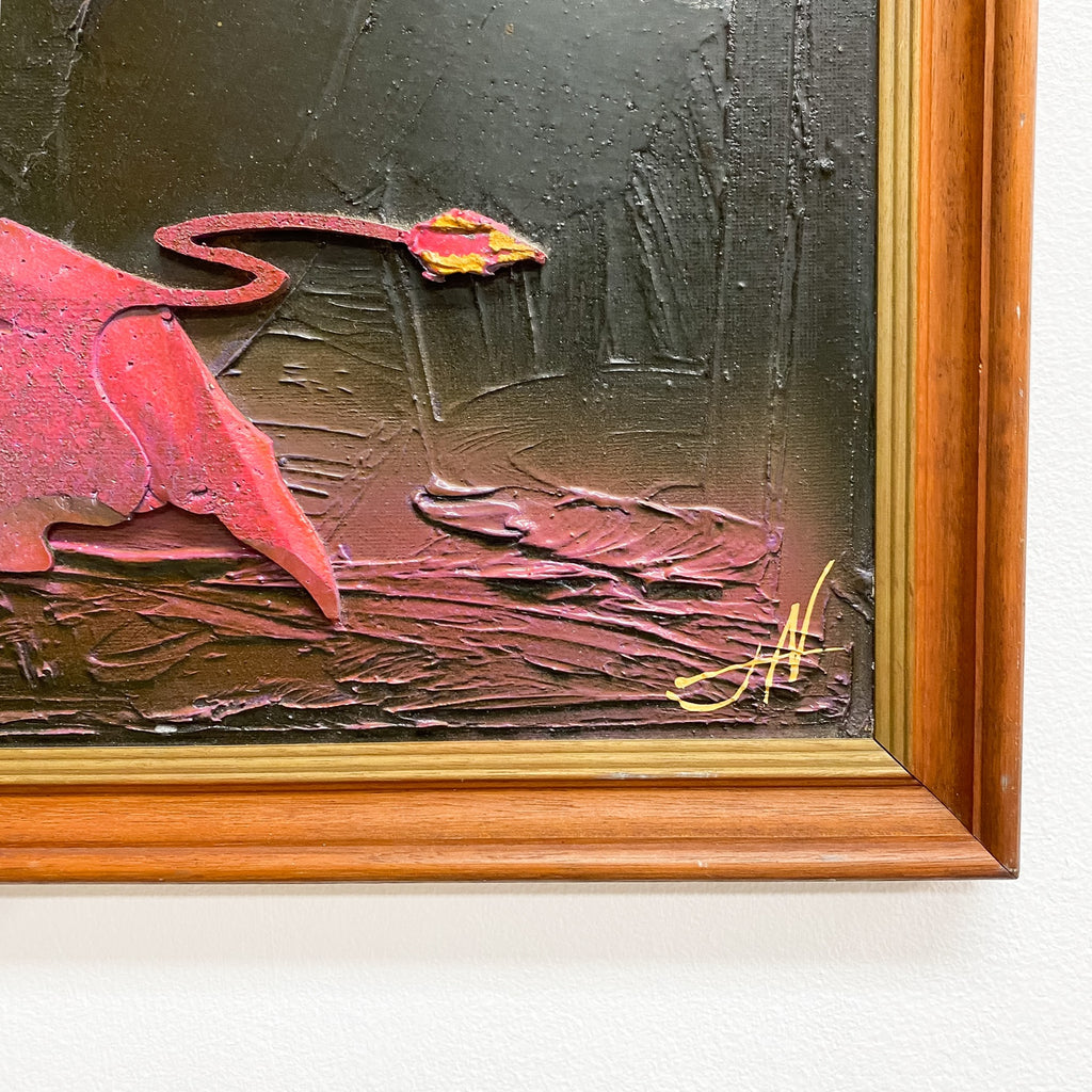 Mid Century Bull Fighter Original Oil Painting