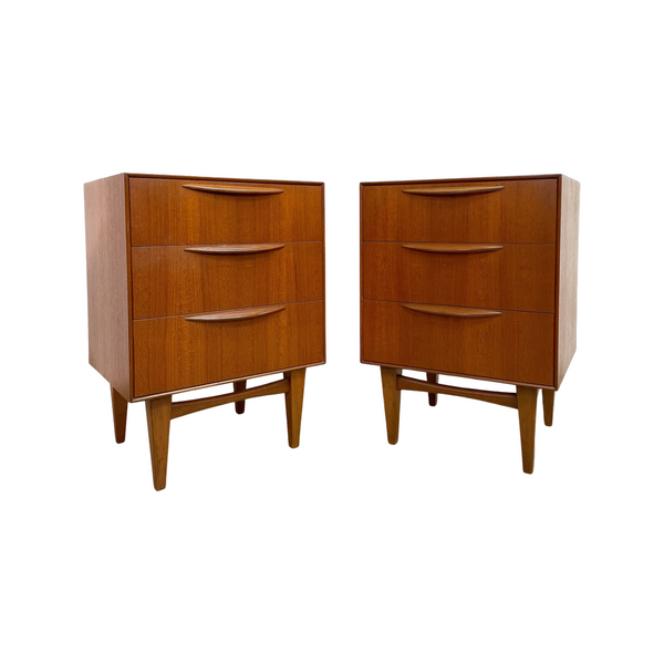 Pair Of Mid Century Teak Bedside Tables