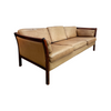 Danish Tan Leather Three Seater Lounge