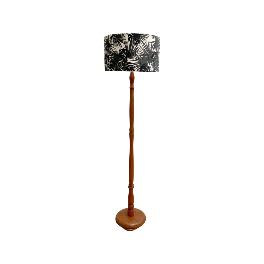Mid Century Turned Meranty Floor Lamp
