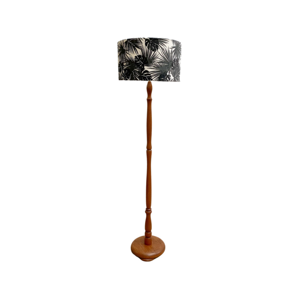 Mid Century Turned Meranty Floor Lamp