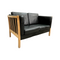 Danish 2 Seater Leather Sofa Lounge