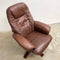 Danish Leather Swivel Recliner Armchair By Hjort Knudsen