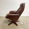 Danish Leather Swivel Recliner Armchair By Hjort Knudsen