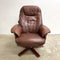 Danish Leather Swivel Recliner Armchair By Hjort Knudsen