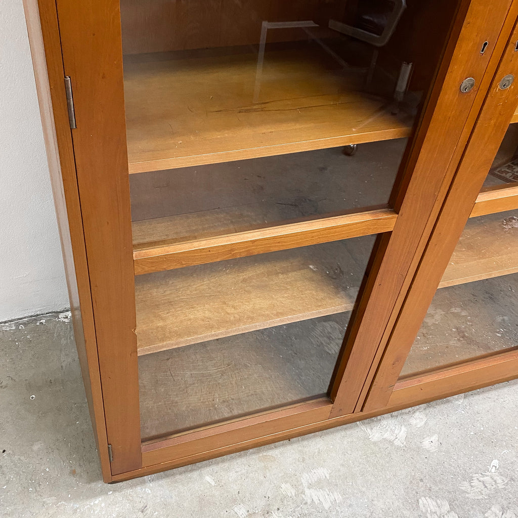 Mid Century Coachwood Bookcase With Original Keys