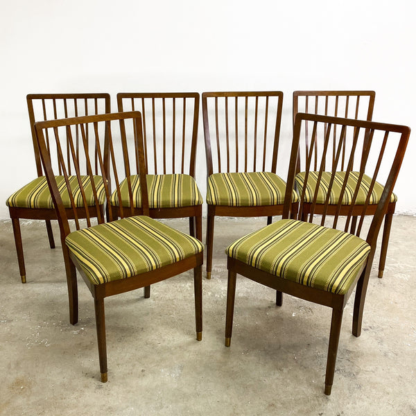 Mid Century 1960's Set Of Six Danish Beech Dining Chairs