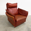 Danish Mid Century Highback Leather Armchair