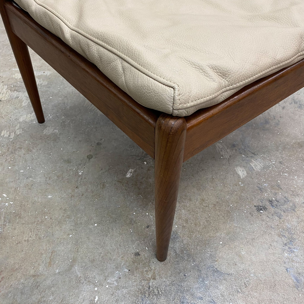 Parker Footstool Side Table With Leather Cushion