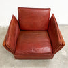 Danish Mid Century Lowback Leather Armchair