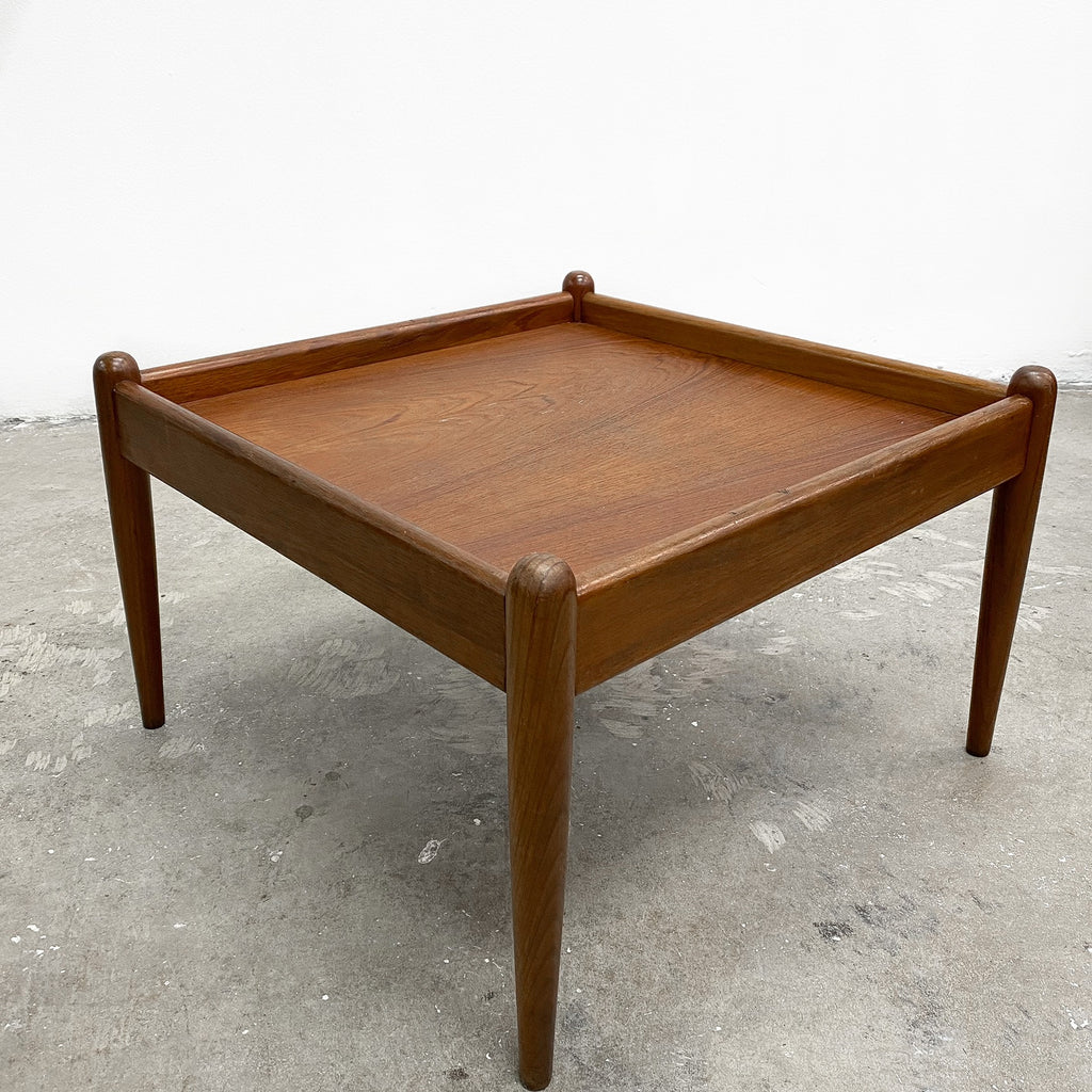 Parker Footstool Side Table With Leather Cushion