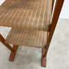 1980s Stretch Arch Sided Wicker Clad Shelves Cane