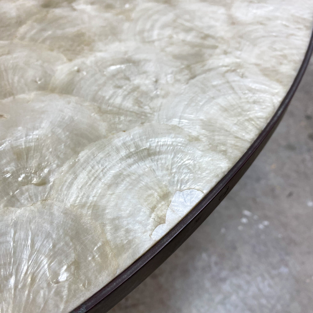 Mid Century 1960s Capiz Shell Top Coffee Table