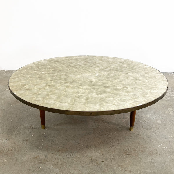 Mid Century 1960s Capiz Shell Top Coffee Table