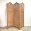 Vintage 3 Panel Rattan Folding Screen Room Divider