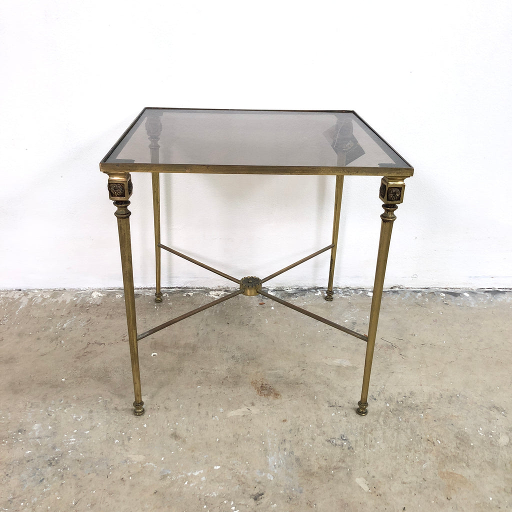 Glass & Brass Coffee Or Bedside Tables Priced Individually