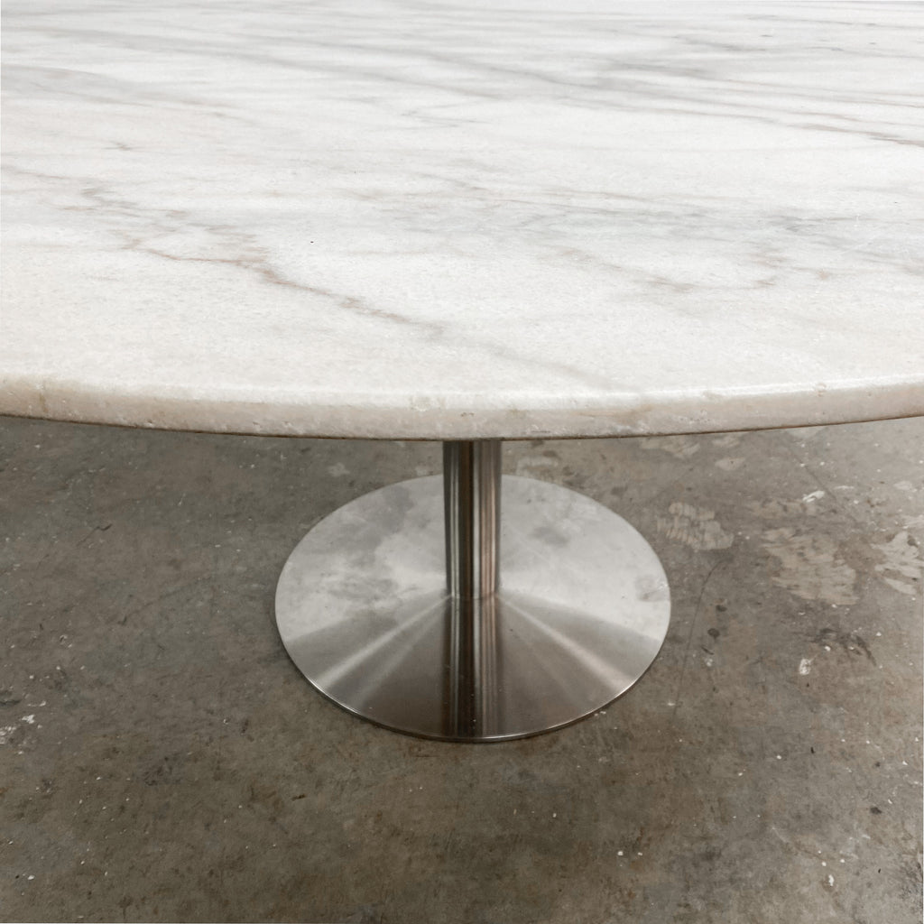 Round Carrara Marble Top Dining Table